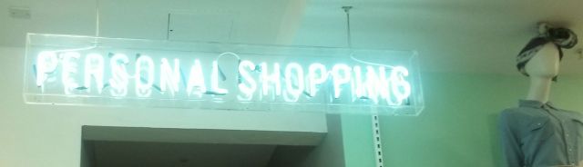 Topshop personal shopping entrance sign