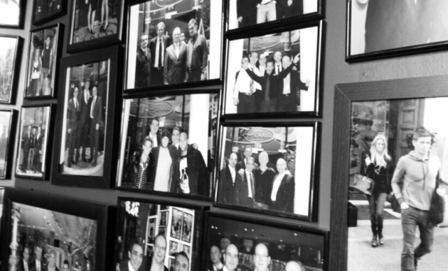 Pictures of celebrities on the wall of frame